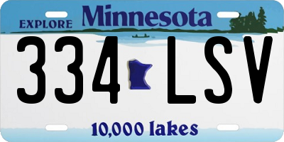 MN license plate 334LSV