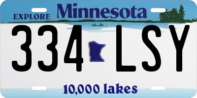 MN license plate 334LSY