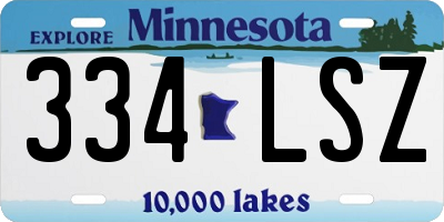 MN license plate 334LSZ