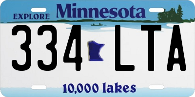 MN license plate 334LTA