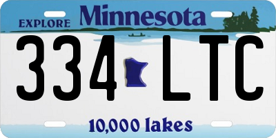 MN license plate 334LTC