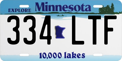 MN license plate 334LTF