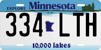 MN license plate 334LTH