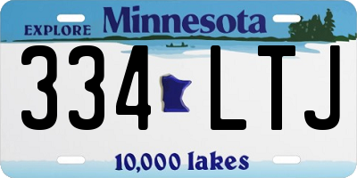 MN license plate 334LTJ