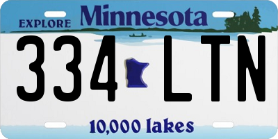MN license plate 334LTN