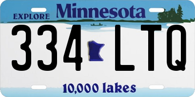 MN license plate 334LTQ