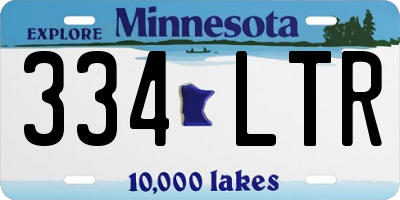 MN license plate 334LTR