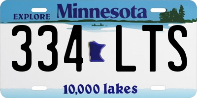 MN license plate 334LTS