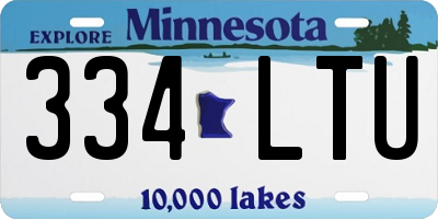 MN license plate 334LTU