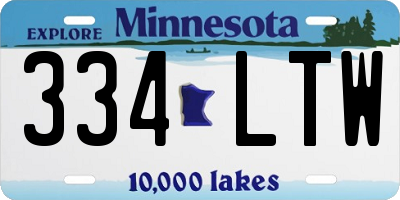 MN license plate 334LTW