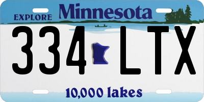 MN license plate 334LTX