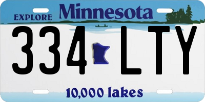 MN license plate 334LTY