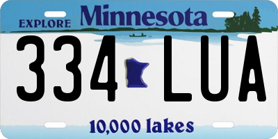 MN license plate 334LUA