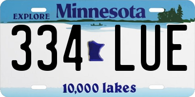 MN license plate 334LUE