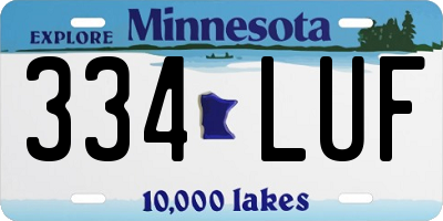 MN license plate 334LUF
