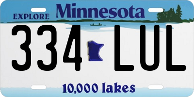 MN license plate 334LUL