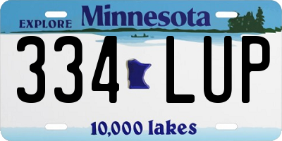 MN license plate 334LUP