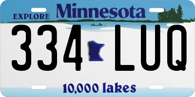 MN license plate 334LUQ