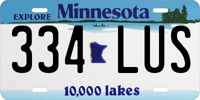 MN license plate 334LUS