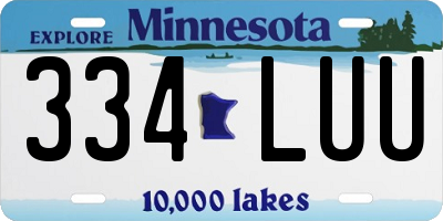 MN license plate 334LUU