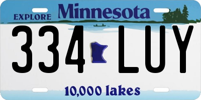 MN license plate 334LUY