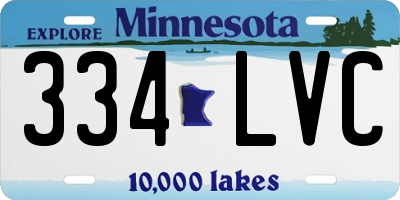 MN license plate 334LVC