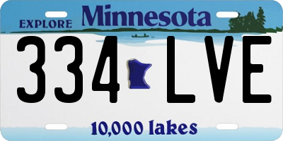 MN license plate 334LVE