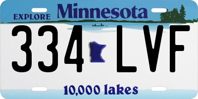 MN license plate 334LVF