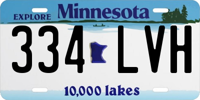 MN license plate 334LVH