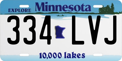 MN license plate 334LVJ