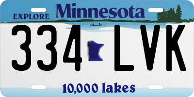 MN license plate 334LVK