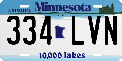 MN license plate 334LVN
