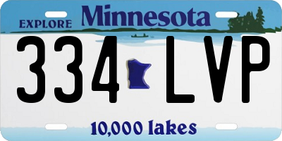 MN license plate 334LVP