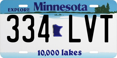 MN license plate 334LVT