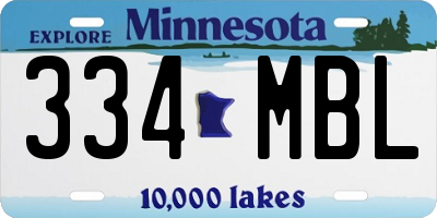MN license plate 334MBL