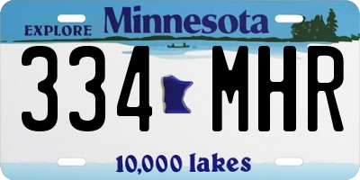 MN license plate 334MHR