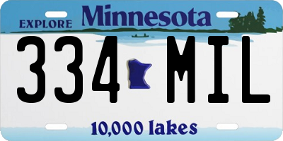 MN license plate 334MIL