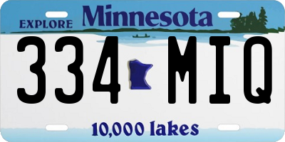 MN license plate 334MIQ