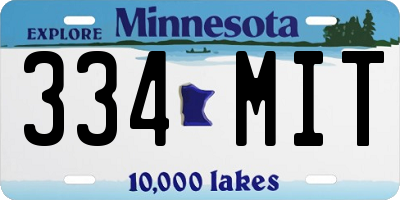 MN license plate 334MIT