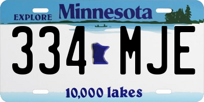 MN license plate 334MJE