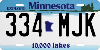MN license plate 334MJK