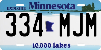 MN license plate 334MJM