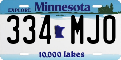 MN license plate 334MJO