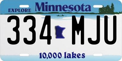MN license plate 334MJU