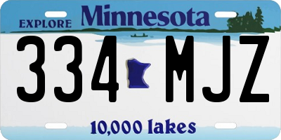 MN license plate 334MJZ