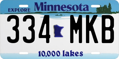 MN license plate 334MKB