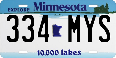 MN license plate 334MYS