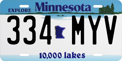 MN license plate 334MYV
