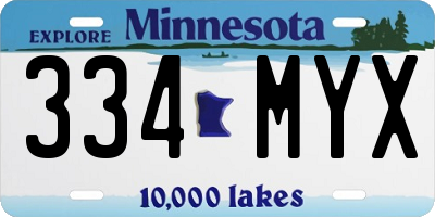 MN license plate 334MYX
