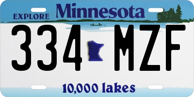MN license plate 334MZF